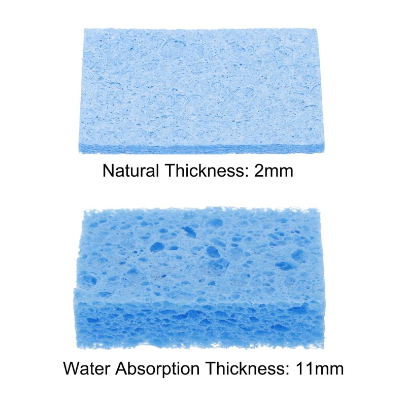 sourcing map 25PCS Soldering Sponge 50 x 35mm Rectangle Blue