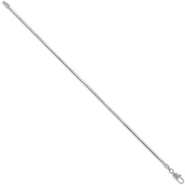 Sterling Silver 2mm Omega Bracelet for Women Soft Bangle Nickel Free Italy 1/16 inch Wide 7 inch