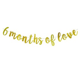 6 Months of Love - Baby's Half Year Old Birthday Party Sign, 1/2 Birthday Baby Shower Party Decorations, First Birthday Party Supplies