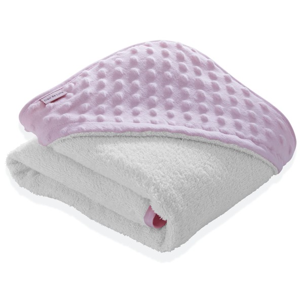 Clair de Lune Dimple Hooded Towel, Super Soft Cotton/Terry Towelling, 70 x 70 cm Pink