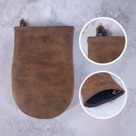 Cast Leather Co., Oven Glove Heat Resistant, Hand Protector for Baking, Cooking Accessories, Kitchen Essentials, Full Grain Leather, Handmade, Bourbon Brown