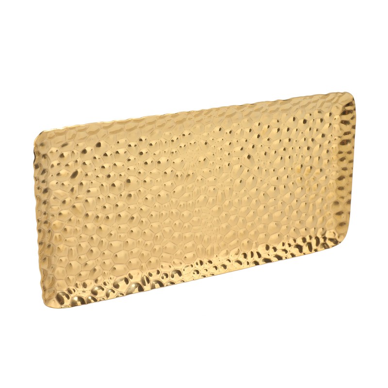 Hammered Tray Exquisite Odorless Stainless Steel Serving Tray for Living