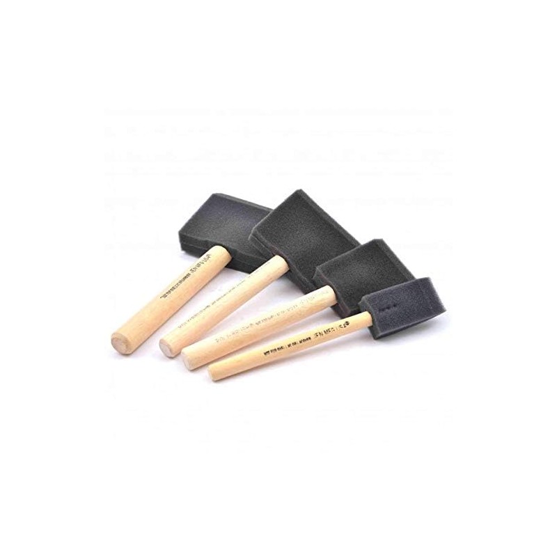 HSD Premium Foam Brush Set Wooden Handle Sponge Painting Craft