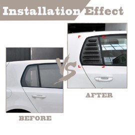 Window Louvers Compatible with Volkswagen VW Golf7 Golf MK7 7.5 2013-2019 Sporty Accessories Car Exterior Rear Side Window Louvers Shades Air Vent Scoop Shades Cover Blinds (Carbon Black 2Pcs)