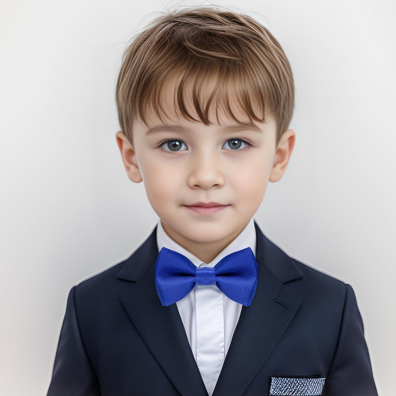 Bskifnn Kids Bow Tie Classic Solid Color Satin Bow Tie