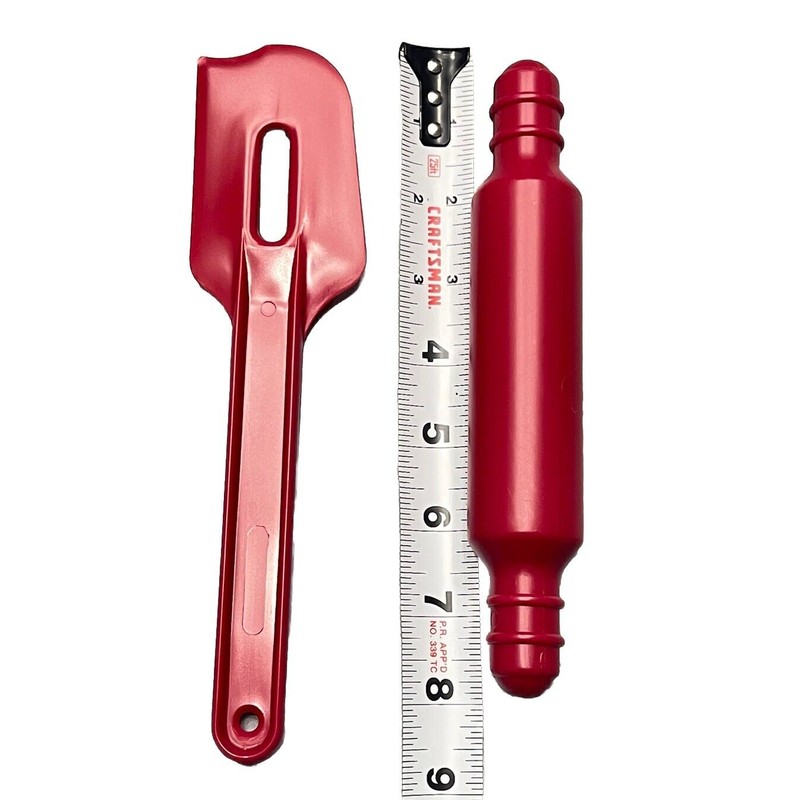 Tupperware Rolling Pin Spatula Pie Crust Pastry Roller RED