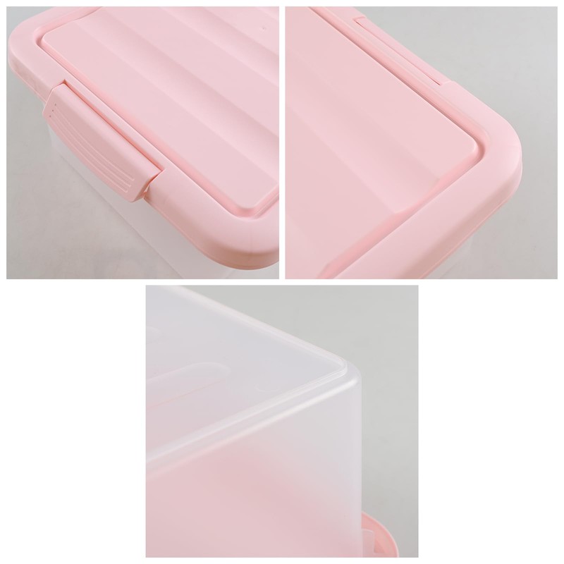 Qqbine 14 Quart Plastic Latching Storage Box, Plastic Underbed Storage