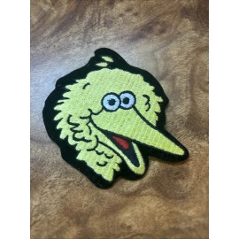Sesame Street cartoon EMBROIDERED PATCH rare 90s Vtg Hat Iron On Big Bird