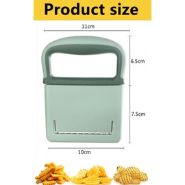 Crinkle Cutter for Potato - Wavy Potato Slicer, Multipurpose-Salad Veggies, and Fruits Stainless Steel Cucumber Slicer Tool, Carrot Chopper (Green)