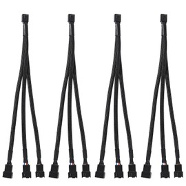 UMLIFE 4-Pack Fan Splitter, PC Fan Splitter 4 Pin PWM Fan Splitter Cable PC Case Fan Header Splitter for Computer 4 Pin or 3 Pin Cooling Fan, 12 Inches (Fan Splitter- 3 Way)