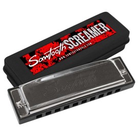 Sawtooth ST-HARP-SCREAM-G Screamer Chrome Plated Harmonica, Key of G with Case and Cloth