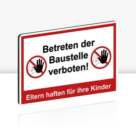 Eltern haften für ihre Kinder ! STROBO Signs, 30 x 20 cm, 3 mm Aluminium Dibond, Stable Aluminium Composite Plate, with UV Protection