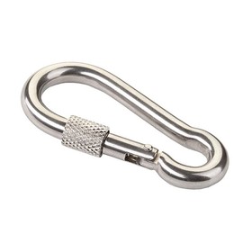M11 x 120mm Steel Snap Hook with Safety Screws Locking Carabiner Clip Snap Hook Spring Loaded Steel Karabiner (Pack of 2)