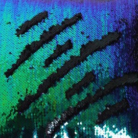 ShinyBeauty Blue to Green Mermaid Fabric by The Yard | 2 Yards Iridescent Sequin Fabric | Reversible Glitter Fabric for Sewing | Perfect for DIY Dresses, Clothing & Party Decor