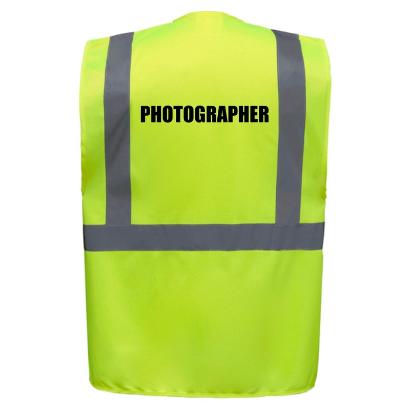 Photographer Superior Zipped Hi Vis Vest High Visibility Safety Waistcoat
