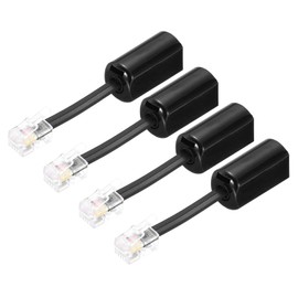 MECCANIXITY 4 Pack Telephone Cord Detangler, 360 Degree Rotating Tangle Free Phone Handset Cable Landline Swivel Cord, 70mm, Black