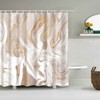 Mantto Marble Shower Curtains No Liner, Waterproof Polyester Fabric Shower