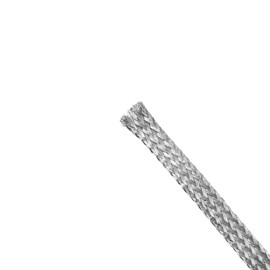 Rebower Braided Cable Sleeves, Expandable Sleeves for Electronic Wire Protection, 7 M x 5 mm, Silver Tone, 1 Piece