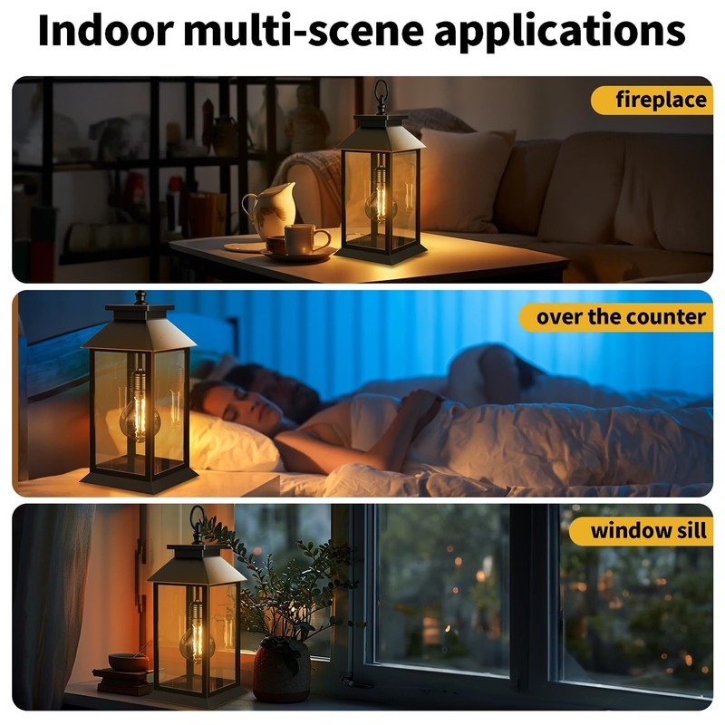 AYTPU 2 Pack Solar Lanterns Outdoor, Hanging Glass Solar Lights