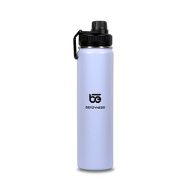 Beazyness 'universeBottle' Stainless Steel Drinking Bottle - BPA-Free - Leak-Proof - Suitable for Carbonated Drinks - Insulated Bottle with Screw Cap for Fitness, Outdoor (White, 710 ml)