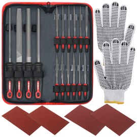 Hi-Spec 16pc Metal Hand and Small Mini Needle Steel File Set in a Carry Case. Fine, Flat, Half, Round and Triangle Files for Crafts, Metal and Wood