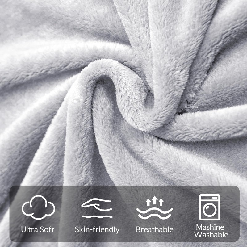 NovaSunrise 3-Pack Fleece Throw Blankets 50x60, 300GSM Soft Flannel Plush