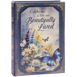 The Bridge Collection Beautifully Lived Memorial Decorative Book Box - Faux Book Hidden Storage - Memorial Trinket Box - Funeral Gift