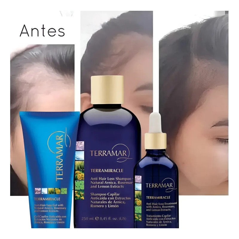 Pack 3 Set Anticaida Shampoo + Suero Crecimiento + Gel