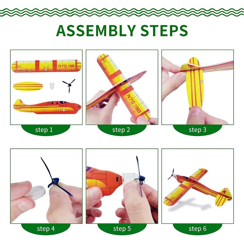 YINZZTRY Glider Planes Set, Polystyrene Aeroplane Model, Glider Planes for
