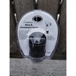 RABBIT MetroKane Wine & Champagne Bottle Sealer - Black
