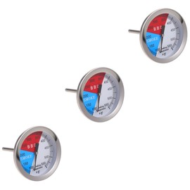 SUPVOX 3pcs Bimetallic Grill Thermometer Accurate BBQ Temperature Gauge for Charcoal and Smoker Lightweight and Portable Cooking Tool Scale for Home Cooking and Outdoor BBQ