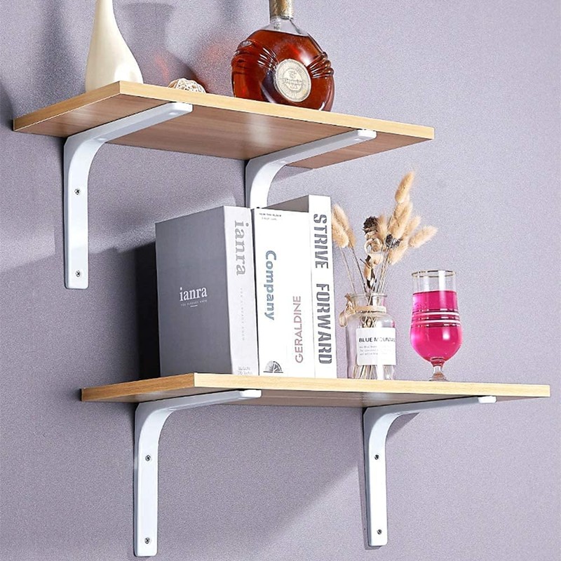 Shelf Brackets, 4 Pack L Shape 6 x 8 inch