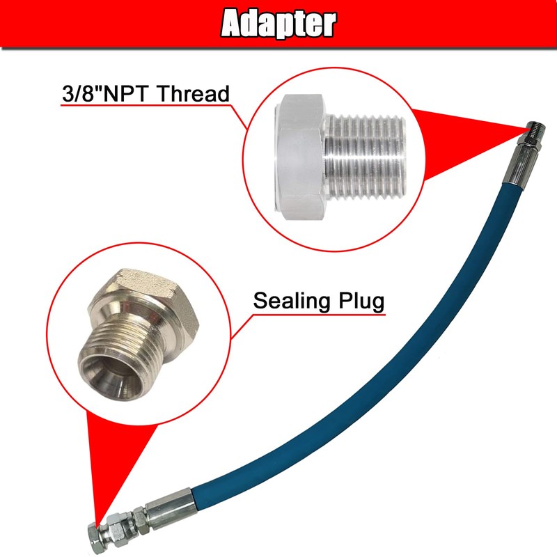 SHOOSHINE Engine Drain Port Oil Changing Hose, 3/8" NPT Adapter,