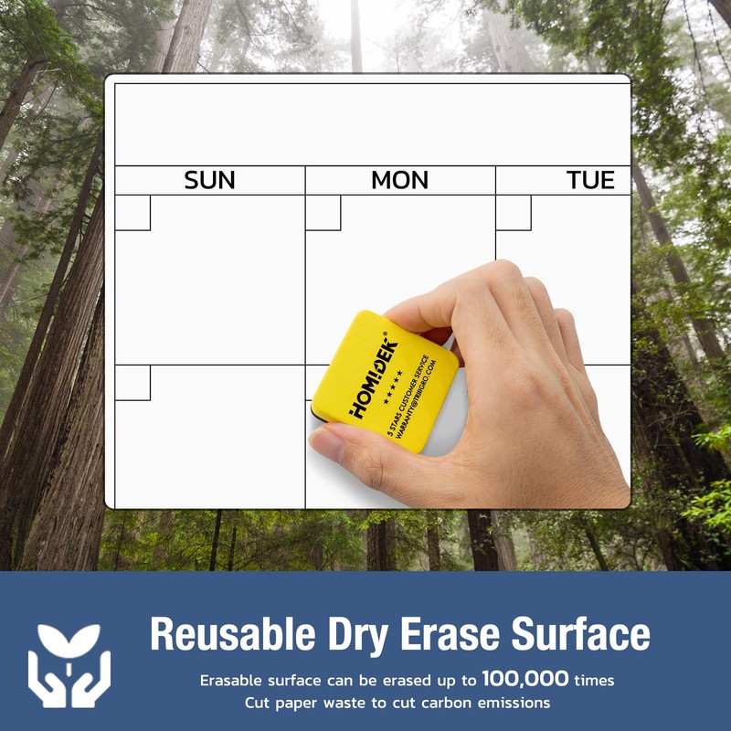 HOMiDEK Large Magnetic Dry Erase Calendar for Whiteboard, Monthly Planner