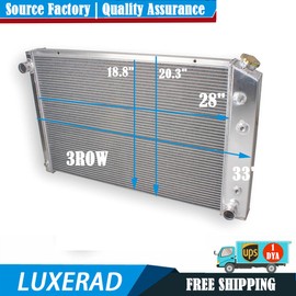 LUXERAD 28"x19" 3 Row Radiator for 1973-1987 Chevy GMC C/K C10 C20 C30 7.4L Pickup Truck