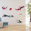milaosk 2Pcs Chinese Ink Style Flower Painting Wall Stickers 25