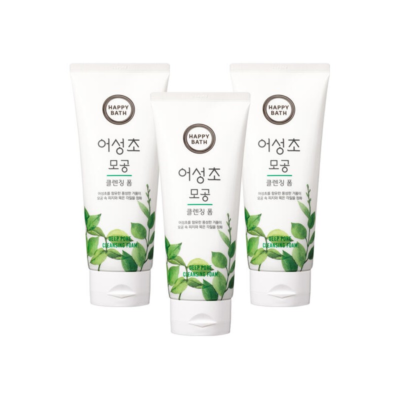 Happybath 해피바스 어성초 모공 클렌징폼 200g 3개 Happy Bath Arnica