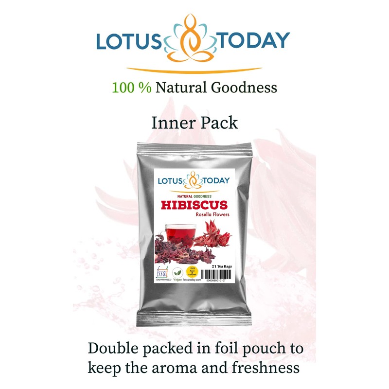 Hibiscus Tea Dried Hibiscus Sabdariffa Flowers in 21 Tea Bags