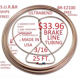 S.U.R.&R. Brake Line Tubing 3/16" Ultra Bend 25' S.U.R.&R. BR-EZ100 Cut