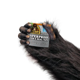 Gorilla Waterproof Patch and Seal Tape, 10cm x 2.4m, Permanent Bond, Indoor and Outdoor, Clear, (Pack of 1), GG113478