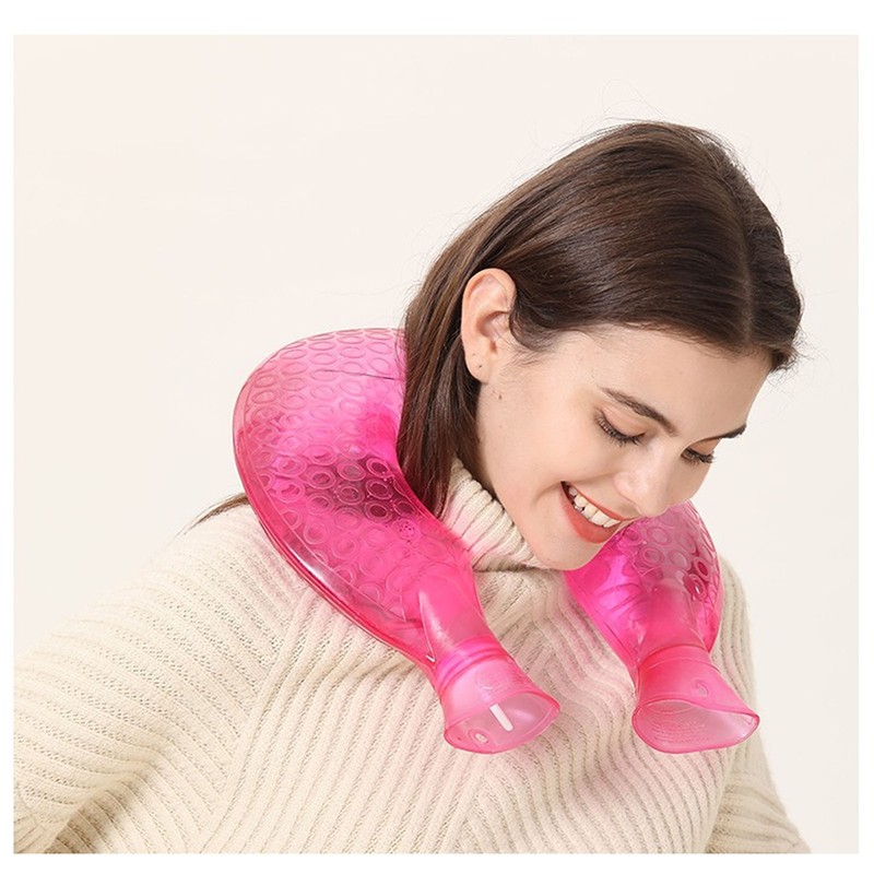 1400ml Hot Water Bottle U Shaped Reduce Pain Transparent Hot