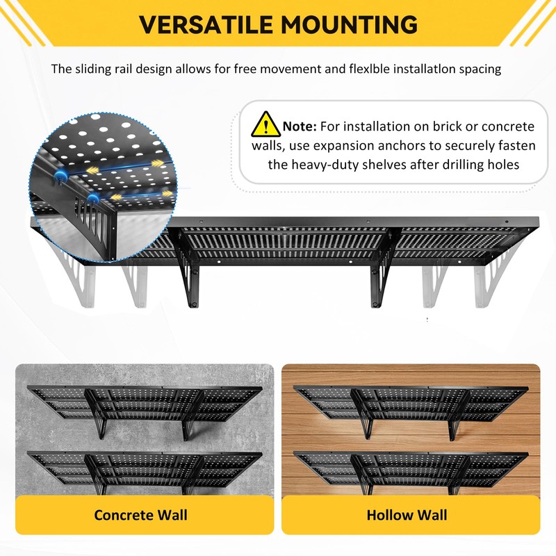 FAFAGLGL 2-Pack 1.97x2.95ft Adjustable Garage Wall Shelving,800 lb Load Capacity