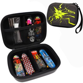 FCDYLBD Fingerboard Case, Fingerboard Carrying Case for Teck Deck Ultra DLX Finger Skateboards, Fingerboard Storage Case Compatible with 8pcs Mini Skateboards(Case Only) (Black)