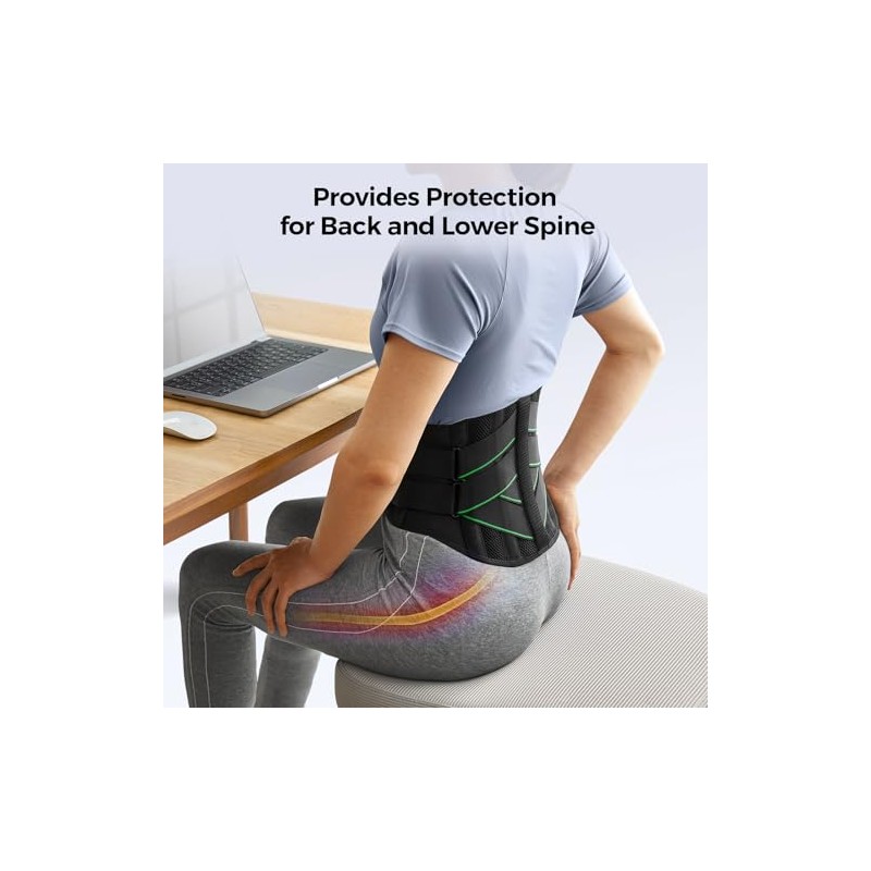 FREETOO Ergonomic Back Support Belt for Men Women Lower Back