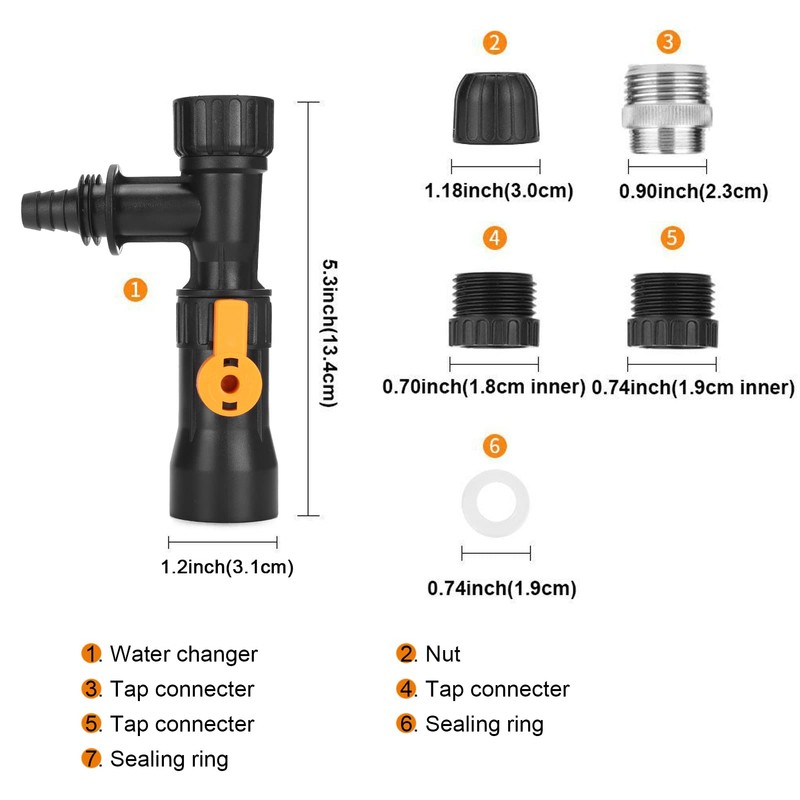 Bucketless Water Changer Aquarium FishWater Changer with 2 Faucet Adapters