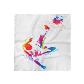 Ambesonne Soccer Head Scarf, Kicking Ball Watercolors, Hair Wrap, 35" X 35"