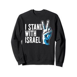 I Stand With Israel Victory V-sign Hand Gesture Vintage Sweatshirt