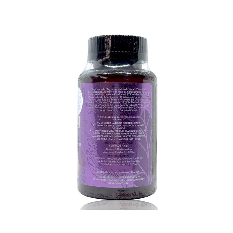 Bisglicinato de Magnesio Ginseng 60 cáps Pure Health