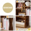 VECELO 3-Cube Small Bookshelf, Modern Bookcases with Shelves Height Up