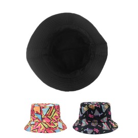 GWAWG 2Pcs Retro 80s Bucket Hat for Men Women Funny Disco Bucket Hat Print Bucket Hat Summer Fisherman Hat for Travel Beach Hiking Multicolour